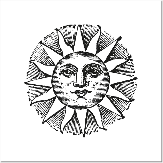 Sun Face | Sun with Face | Vintage Style Sun Illustration | Wall Art by Eclectic At Heart